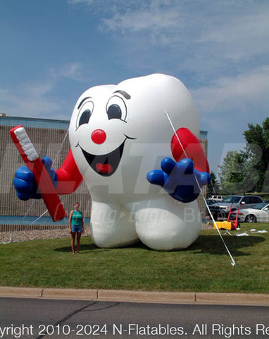 Inflatable Tooth Mascot by Cutting Edge