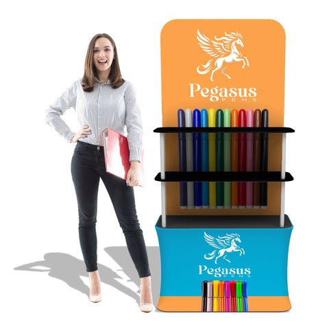 Fastzip™ Trade Show Shelving Display w/ Back Wall