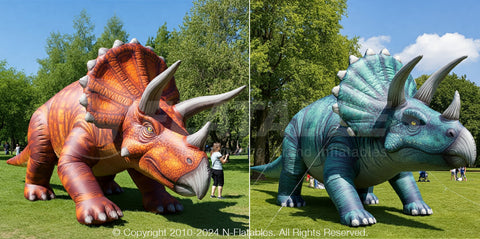 Inflatable Triceratops Dinosaur (Orange) by Cutting Edge