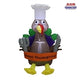 4' Air Blown Inflatable Thanksgiving Turkey Chef w/ Banner by Gemmy Inflatable