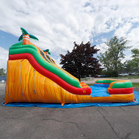 18'H Dura-Lite Dual Lane Volcano Slide Wet n Dry