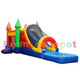 15'H Wet Dry Rainbow Castle Combo With Pool by Bouncer Depot