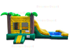 12'H Double Lane Wet Dry Tropical Combo by Bouncer Depot