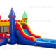15'H Compact Rainbow Castle Jumper with Pool by Bouncer Depot