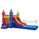 15'H Compact Rainbow Castle Jumper with Pool by Bouncer Depot