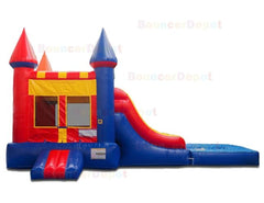 15'H Compact Rainbow Castle Jumper with Pool by Bouncer Depot