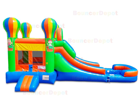 15'H Compact Combo Balloon With Water Slide by Bouncer Depot