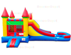 15'H Bright Wet n Dry Compact Castle Combo Jump House by Bouncer Depot