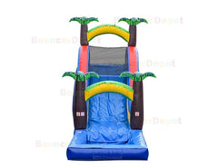 17'H Palm Tree Tropical Inflatable Pool Slide by Bouncer Depot