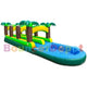 9'H Double Lane Tropical Inflatable Slip N Slide With Pool by Bouncer Depot