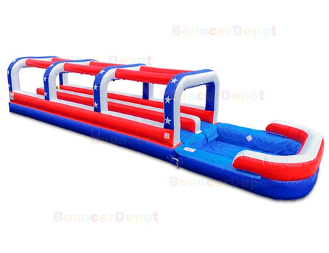 8'H 2 Lane All American Inflatable Slip N Slide by Bouncer Depot