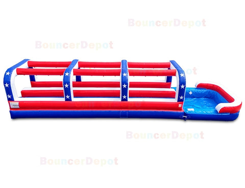 8'H 2 Lane All American Inflatable Slip N Slide by Bouncer Depot