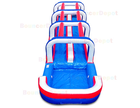 8'H 2 Lane All American Inflatable Slip N Slide by Bouncer Depot