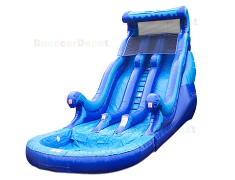20'H Double Lane Commercial Inflatable Water Slide by Bouncer Depot