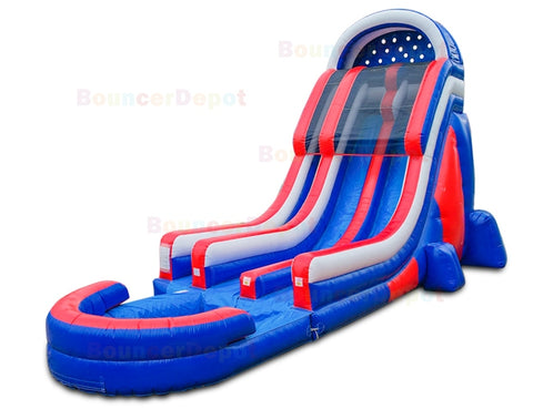 20'H Inflatable All American Double Lane Splash Water Slide by Ultimate Jumpers