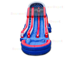 20'H Inflatable All American Double Lane Splash Water Slide by Ultimate Jumpers