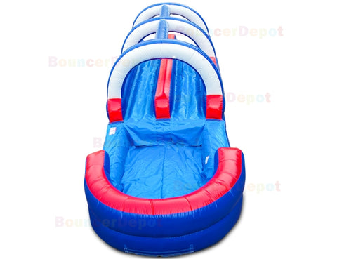 8'H All American Double Lane Slide And Slip by Bouncer Depot