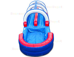 8'H All American Double Lane Slide And Slip by Bouncer Depot