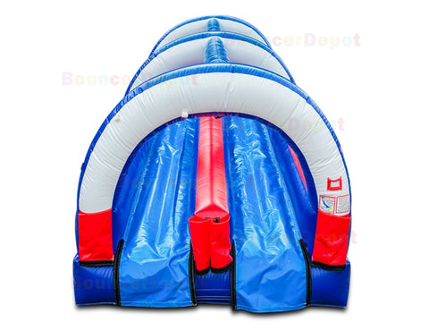 8'H All American Double Lane Slide And Slip by Bouncer Depot