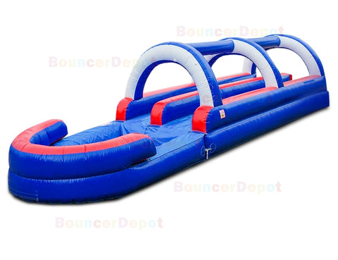8'H All American Double Lane Slide And Slip by Bouncer Depot