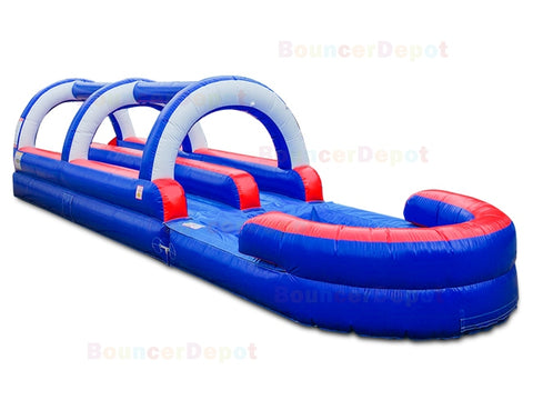 8'H All American Double Lane Slide And Slip by Bouncer Depot