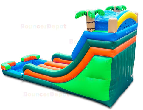 18'H Tropical Water Slide by Bouncer Depot