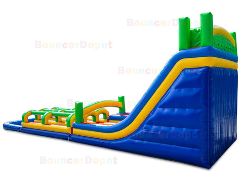 21'H Triple Lane Water Slide And Slip by Bouncer Depot
