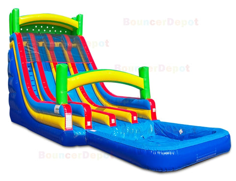 16′H Back Load Triple Lane Water Slide by Ultimate Jumpers