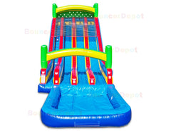 16′H Back Load Triple Lane Water Slide by Ultimate Jumpers