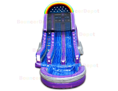 22'H Purple Waves Water Slide by Bouncer Depot