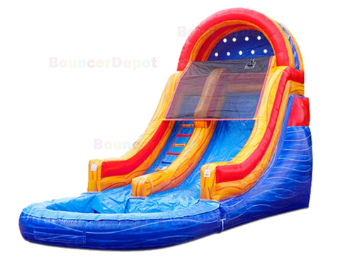 16 Feet Marble Blue Water Slide by Bouncer Depot