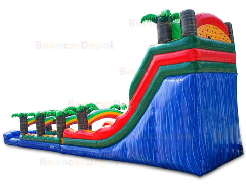 20 Feet Tropical Slide And Slip N Splash by Bouncer Depot