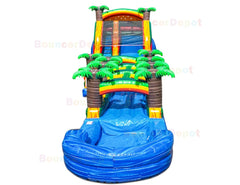 20 Feet Tropical Slide And Slip N Splash by Bouncer Depot