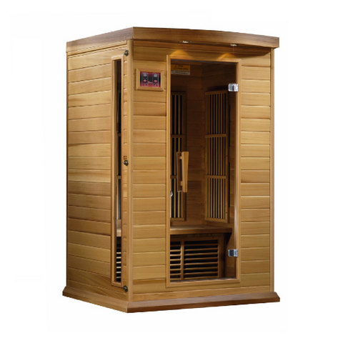Maxxus 4-Person Low EMF (Under 8MG) FAR Infrared Sauna (Canadian Red Cedar) by Dynamic Saunas Direct