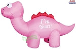 7' Air Blown Inflatable Pink Valentine's Day Dinosaur