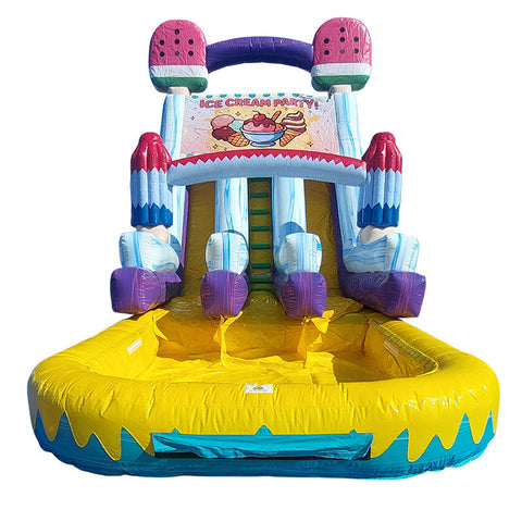 19'H Dual Lane Ice Cream Slide Wet n Dry