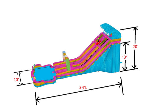 20'H Surf Slide with Removable Pool