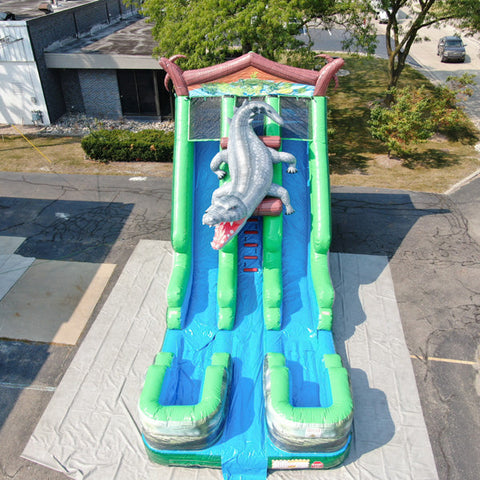 22'H Dual Lane Gator Slide Wet n Dry