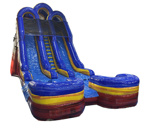 20'H Dual Lane Red n Blue Slide Wet n Dry