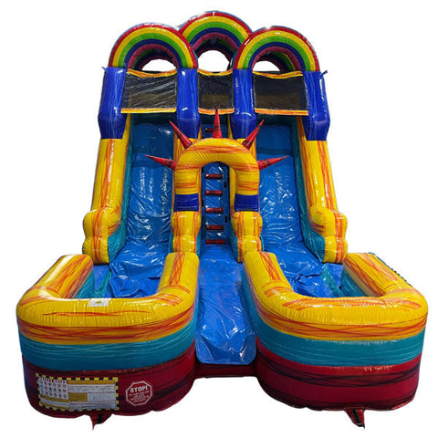 15'H Dual Lane Rainbow Slide Wet n Dry