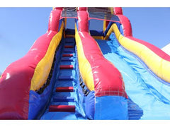 18'H Double Dip Slide Wet n Dry (Red) by MoonWalk USA