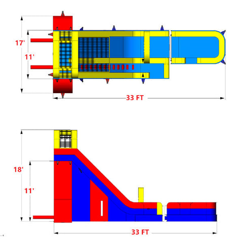 18'H Rainbow Screamer Slide W/ Slip N Slide