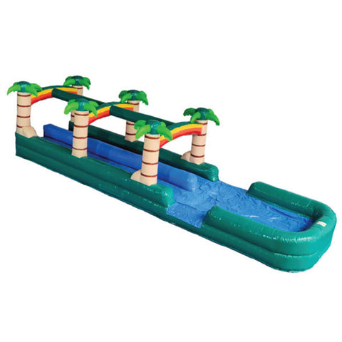 36'L Dual Lane Palm Tree Slip n Splash with Pool