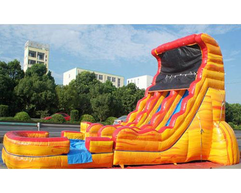 19'H 2-Lane Volcano Screamer Slide W/ Slip N Splash by MoonWalk USA