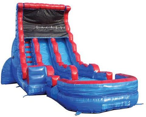 19'H 2-Lane Tsunami Screamer Slide w/ Slip n Splash