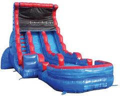 19'H 2-Lane Tsunami Screamer Slide W/ Slip N Splash by MoonWalk USA