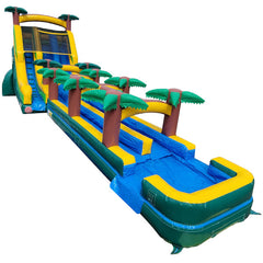19'H 2-Lane Palm Tree Screamer Slide w/ Slip n Splash