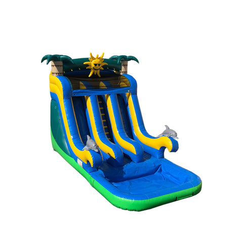 WS-086D Green Luau Water Slide