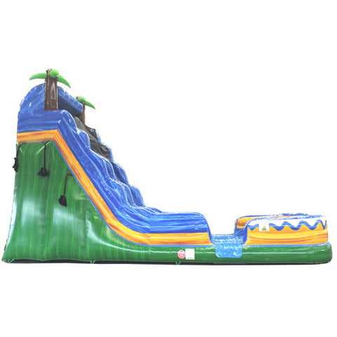 22'H Green Slide With Pool