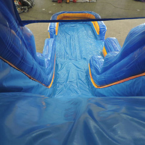 22'H Green Slide With Pool